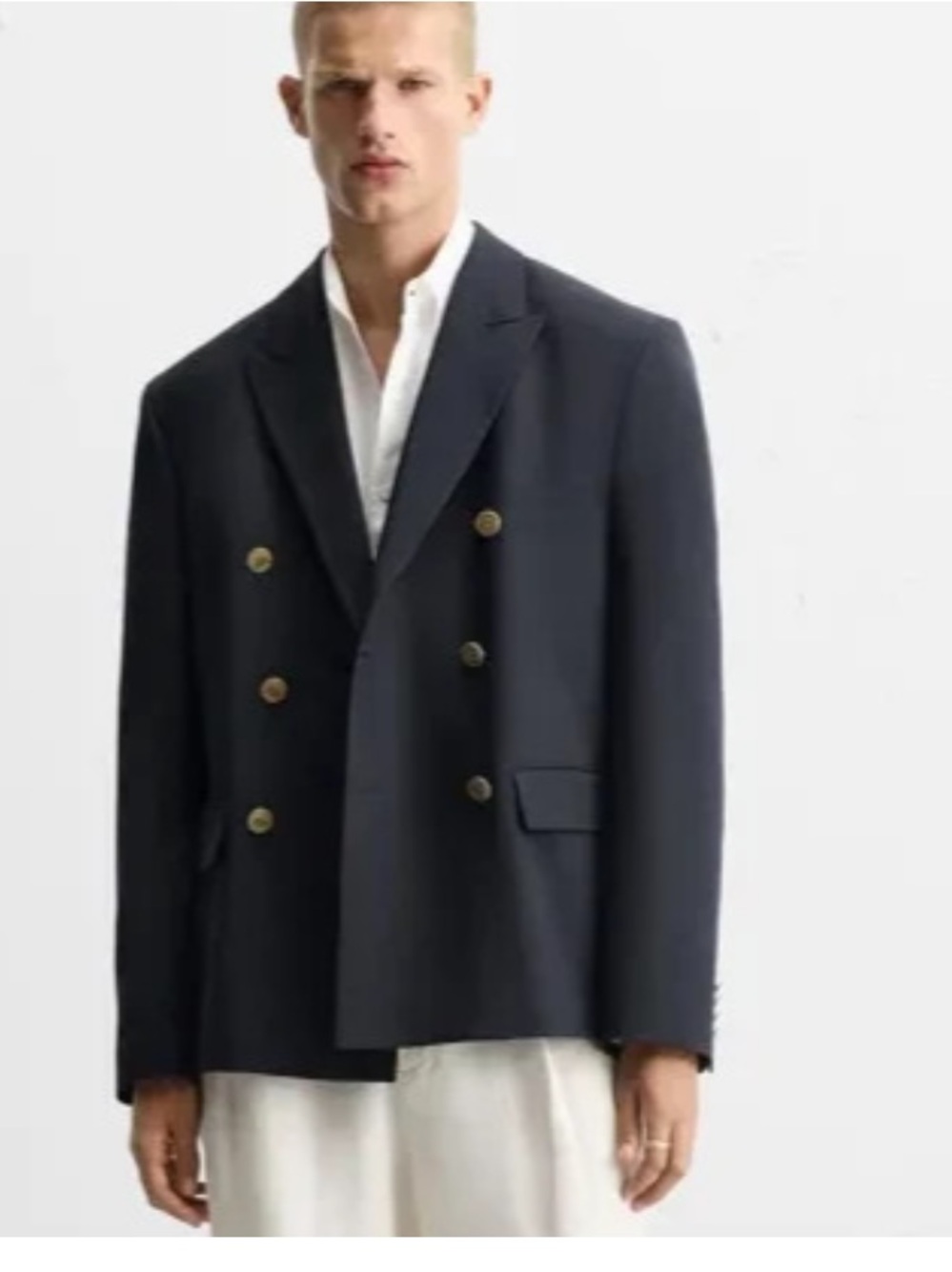 Zara NWT Men’s suit wool blend blazer navy 5893/907